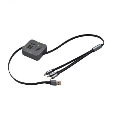 Cablu de date/incarcare USB 3 in 1, retractabil, 1.2m, QSJ100 foto