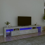 Comoda TV cu lumini LED, gri beton, 215x36,5x40cm GartenMobel Dekor, vidaXL