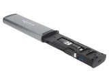 Cititor carduri DELOCK pentru microSD și SD, USB A și C, gri