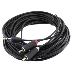 Cablu jack 3,5mm tata - 2 x RCA tata, 10m, Cabletech - 401831 foto