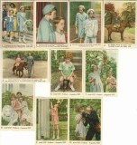 NI840 Nos enfants royaux, deuxi&egrave;me s&eacute;rie, 10 sujets diff&eacute;rents, Editi&eacute; et offert par C&ocirc;te d&rsquo;Or, Le bon chocolat belge, set complet