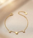 Cumpara ieftin Bratara din Argint 925 Placat cu Aur , zGolden Heartbeat, , 1.54g, 16+3cm