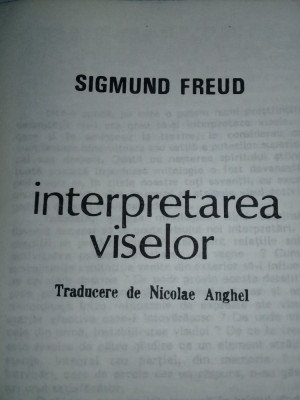 Carte veche 91,Sigmund Freud-Interpretarea viselor,Le reve et son interpretation foto