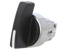 Comutator rotativ 22mm 3 poziții negru