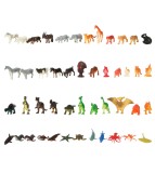 Set 48 de figurine din plastic, animale salbatice, animale de la ferma, marine si dinozauri, multicolor, Oem