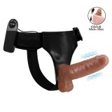 Strap On Cu Vibratii Ultra Passionate Harness 6, Brun, 16 cm, Debra