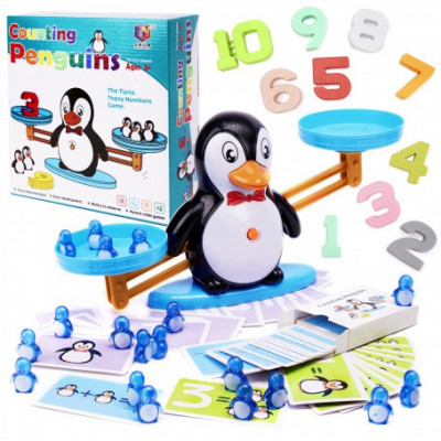 Set Joc tip balanta educativ si interactiv, model pinguin, prescolari si copii 4-8 ani foto