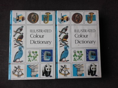 ILLUSTRATED COLOUR DICTIONARY DOUA VOLUME IN LIMBA ENGLEZA foto