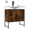 Gossi dulap chiuveta baie, stejar fumuriu, 60x33x60 cm lemn prelucrat