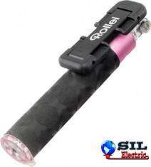 Selfie stick - Monopod cu bluetooth, roz, Rollei foto