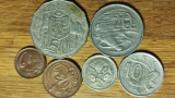 Australia -set colectie exotic- 1 2 5 10 20 50 cents centi 1967-1989 - superbe !, Australia si Oceania