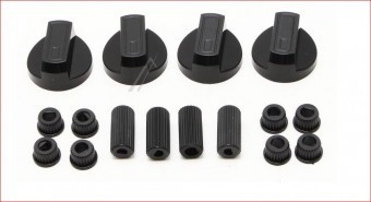 Set 4 butoane universale negre pentru aragaze cuptoare foto
