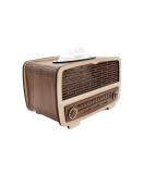 Cutie Servetele Lemn Model Radio Retro Vintage 22x13x13cm Suport Servetele Decorativ Elegant