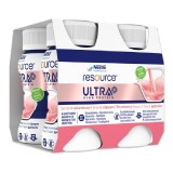 Resource Ultra+ High Protein cu aroma de capsuni, 4*125 ml, Nestle