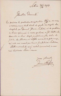 HST 192S Scrisoare olografă dr Ioan Rațiu 1893 foto