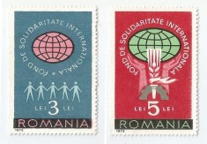 *Romania, lot 854 cu 2 timbre fiscale de ajutor 1973, MNH