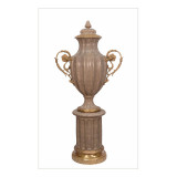 Vaza impunatoare bej din portelan cu bronz CC-54, Vaze