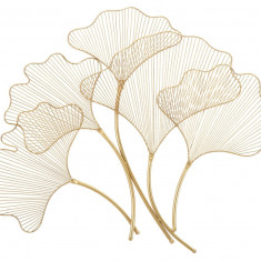 Decoratiune de perete Glam Leaf, Mauro Ferretti, 79x68 cm, fier, auriu