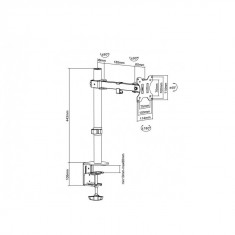 Suport de birou pentru monitor, reglabil, 13- 32 inch, Negru foto