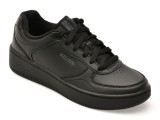 Pantofi sport SKECHERS negri, 185160, din piele ecologica