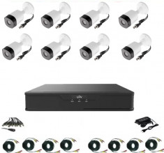 Sistem supraveghere video profesional 8 camere exterior 2 MP 1080P full hd IR20m, XVR 8 canale, accesorii full, live internet SafetyGuard Surveillance foto