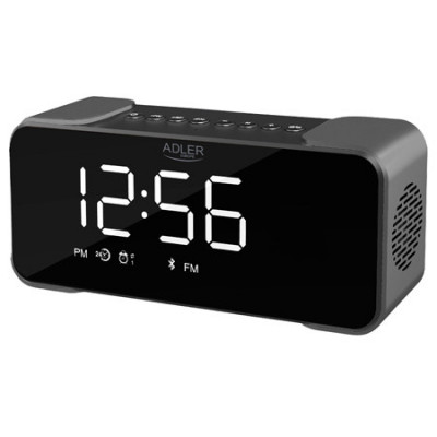 Radio cu ceas Adler, bluetooth, SD, AUX, USB, alarma, negru foto