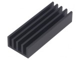 Radiator Extrudat cu Aripioare Negru 50x19x10mm