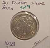 519 Iugoslavia, Yugoslavia, 20 Dinara - Peter II 1938, KM#23, argint