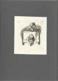 PM471N Ex-libris E K Weigl de Franz Von Bayros, heliogravură, cca 1910