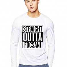 Bluza barbati alba - Straight Outta Focsani - 2XL