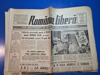 ziarul romania libera 20 -21 aprilie 1991 foto