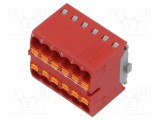 Bloc de distribuție PTFIX 17,5A 450V 12 terminale push-in PHOENIX CONTACT roșu pentru șină DIN