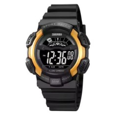 Ceas barbatesc de mana Skmei Sport Casual Fashion Digital Alarma Cronometru Negru Auriu