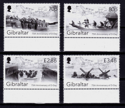 Gibraltar 2019 ,&amp;quot;75 ani debarcarea din Normandia D-Day&amp;quot;,serie,nominal &amp;pound;7.82 MNH foto
