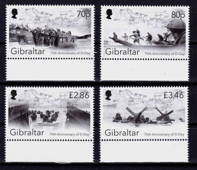 ✅(S17)Gibraltar 2019 ,&amp;quot;75 ani debarcarea Normandia D-Day&amp;quot;,serie,nomin. &amp;pound;7.82 MNH foto