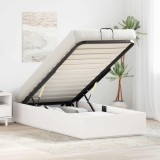 vidaXL Cadru de pat ottoman cu depozitare Alb 90 x 190 cm 3418763