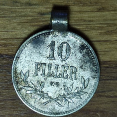 Ungaria - moneda de colectie / medalion - 10 filler 1916 - cu agatatoare