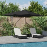 vidaXL Umbrela cantilever Roma cu LED-uri Neagră 352x251x265 cm Aluminiu