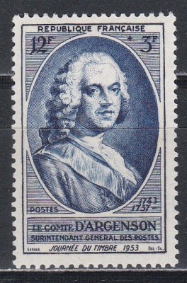 Franta 1953 - Contele D&amp;#039; Argenson, MNH foto