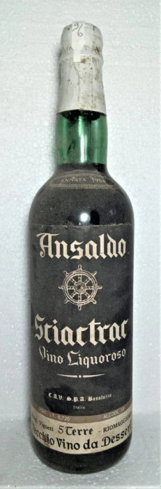 95 - VIN DULCE, SCIACTRAC, ANSALDO, VINO LIQUOROSO, recoltare 1964 CL 72 gr 16