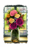Cumpara ieftin Sticker decorativ, Vaza de flori, Mov, 85 cm, 9223ST, Oem