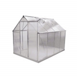 Sera pentru gradina HECHT GreenHouse I, 250 x 190 x 195 cm, cadru de aluminiu, folie policarbonat, suprafata 4.93 mp