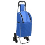 VidaXL Carucior cumpărături cu sistem de urcare scări, albastru, 38 L