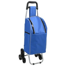 vidaXL Carucior cumpărături cu sistem de urcare scări, albastru, 38 L