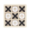 Jucarie montessori tic tac toe, flippy, educativa, interactiva, din lemn, x si o, 9 piese, 14.3x14.3 cm, negru alb