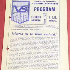Program meci fotbal VICTORIA Bucuresti - CSM SUCEAVA (09.04.1988)