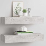 VidaXL Dulapuri de perete cu sertar 2 buc. gri beton 60x23,5x10 cm MDF