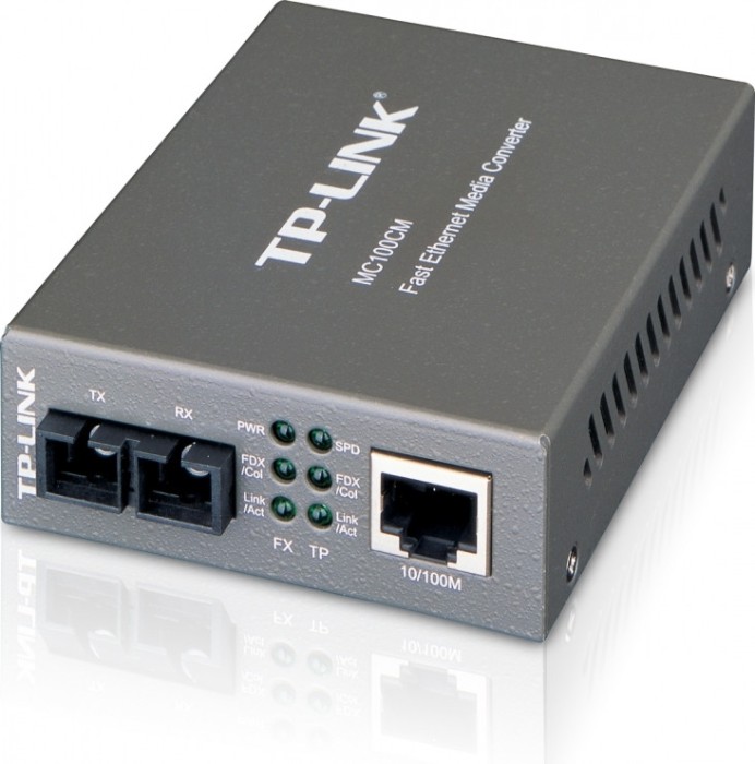 MEDIA CONVERTOR TP-LINK RJ45 10/100M la fibra SC multi-mode 100M, Full-duplex, pana la 2Km, montabil in sasiu &amp;quot;MC100CM&amp;quot;