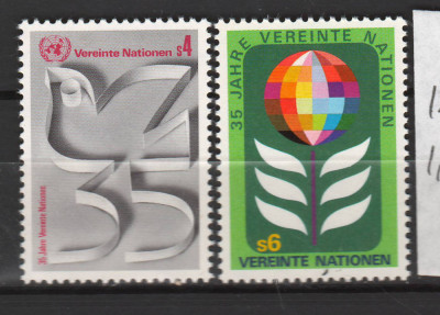 TIMBRE 142 8, ONU, VIENA, 1980, 35 DE ANI ONU . foto