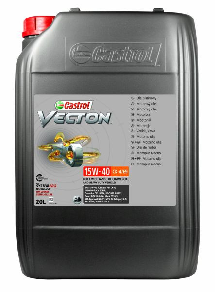 Vecton de ulei de motor (20L) 15W40; API CK-4;Acea E9;Caterpillar ECF-3;Cummins 20086;Detroit Diesel 93K222;Deutz DQC III-10 LA;Jaso DH-2;Mack EO-S 4.